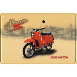 Geschenkeparadies 24 Tin Sign 20 x 30 cm Simson Swallow Red