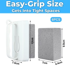 FloralGrace Pack of 6 Hand-Held Pool Pumice Swimming Pool Pumice Pool Tiles Stone Replacement Cleaning Block with Handle for Spa Tiles Joints Concrete Cleaning