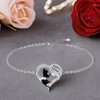 Black Cat Anklet Heart Cat Ankle Bracelets for Women 925