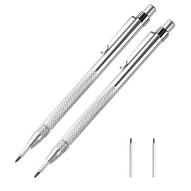 Tungsten Carbide Scriber with Magnet - Aluminum Etching Engraving Pen with Clip for Glass/Ceramics/Hardened Steel by Fabcell (2 pcs)