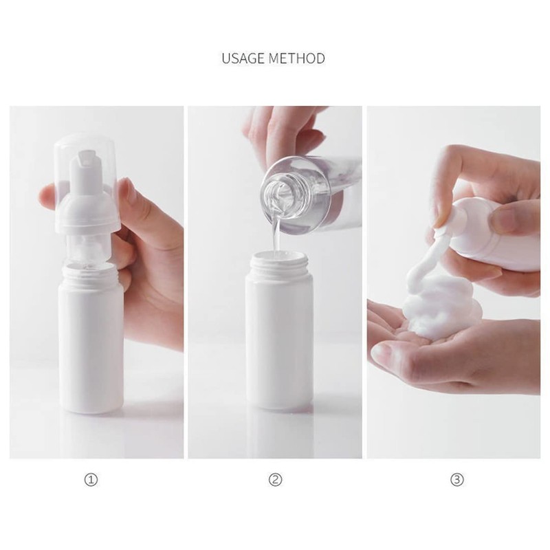 VASANA 3Pcs 100ML 3.4oz Clear Plastic Foaming Soap Dispenser Refillable