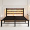Full Size Metal Platform Bed Frame w/LED Headboard & USB