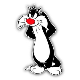 Sylvester Cat Angry Cartoon - Sticker Graphic - Auto, Wall, Laptop, Cell, Truck Sticker for Windows, Cars, Trucks