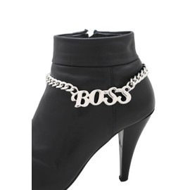 Unbranded Women Silver Metal Chain Western Boot Bracelet Shoe Anklet BOSS Charm Young Cool