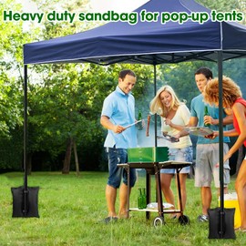 mizikuu Pack of 4 Gazebo Sandbags with Velcro Fastening, Durable Sandbag for Filling Weighted Weight Bag, Foot Bag for Pop-Up Canopy Tent, Patio Umbrella, Tent