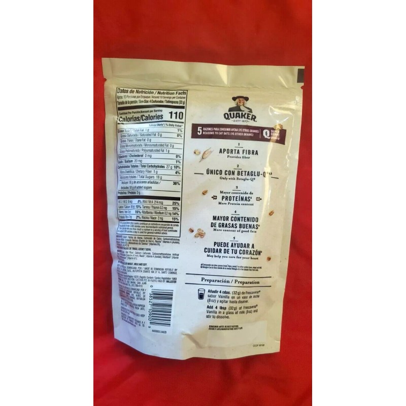 QUAKER 2 PACK QUAKER FRESCAVENA VANILLA/ QUAKER FRESCAVENA SABOR VAINILLA