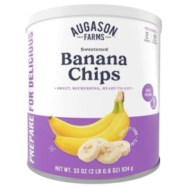 Augason Farms Sweetened Banana Chips Can, Emergency Food Supply, Everyday Meals,