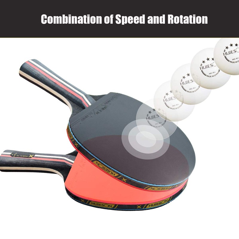 Ping Pong Paddle Set, Table Tennis Racket, Premium Rubber and
