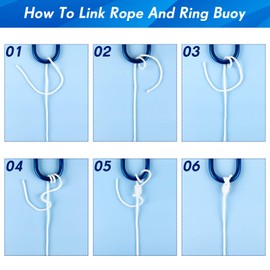 Hollow Braided Polypropylene Line Rope Heaving Line with Spring Hook for Ring Buoy Pool Life Preserver Ring Rope Boat Anchor Rope (White,15 m/ 16.4 Yards)