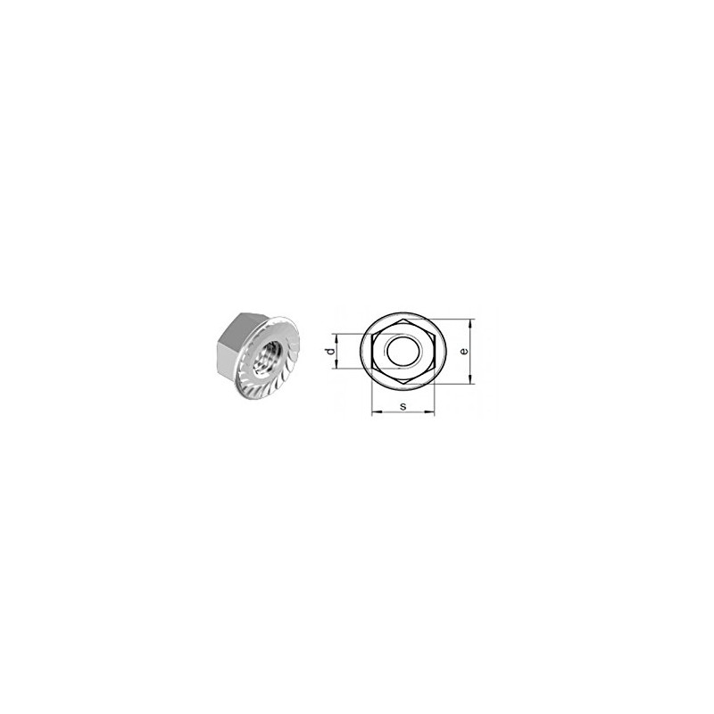 M6 - A4 (T316) Stainless Steel Serrated Flange Nut -