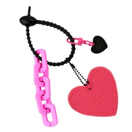 MOXRUQ Fashion Keychain, Pink Heart Shape Keychains, Double-sided Printing Cool Key Fob, Universal for Wristlet Strap Lanyard, Car Keys, Wallet, Cell Phone Charms and More (X197)