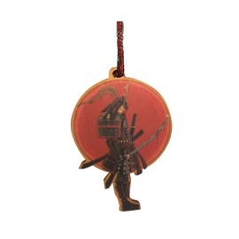 Hat Shark Japanese Warrior Samurai w/Bloody Sword Laser Engraved Printed Wooden Christmas Ornament Gift Seasonal Decoration