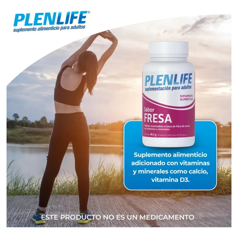 Multivitaminico Tabletas Masticables Plenlife 60 Tabletas Sabor Fresa