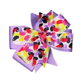 Easter Jellybeans Pinwheel Hair Bow 4" Pink Purple