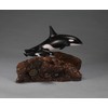 Orca Killer Whale & Calf Sculpture by John Perry 7in