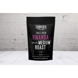 Rwanda Full Bodied Medium Roast Coffee Beans, Single Origin Whole Bean, - 12 oz Bag