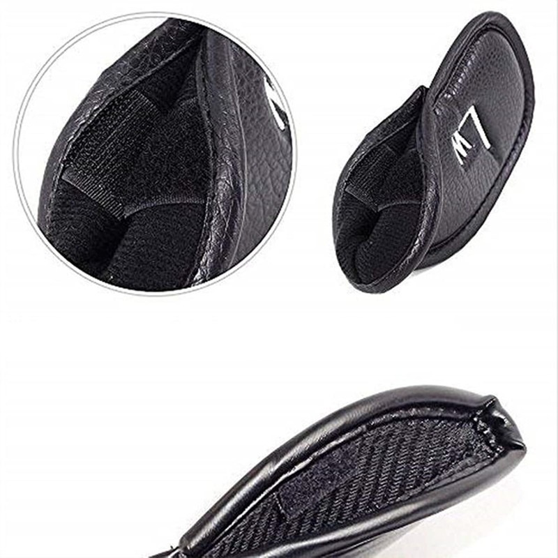 Techson Golf Club Headcovers (Black, 12pcs), Waterproof Portable Iron Head