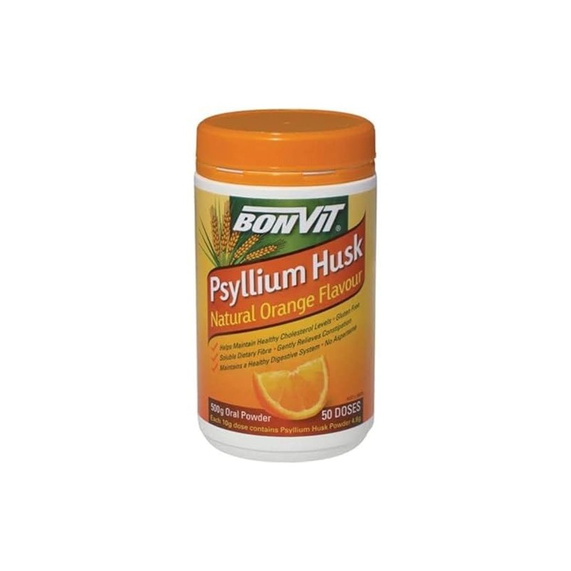 Bonvit Natural Psyllium Husk Powder, 500 g Orange Flavour
