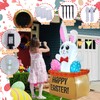 HZGDEJTG4FT Egg Basket Bunny Easter Inflatable Outdoor Decoration, with Built-in