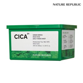 Nature Republic (현대Hmall)네이처리퍼블릭 그린더마 마일드 시카 뽑아쓰는 데일리 마스크팩(30매) (Hyundai Hmall) Nature Republic Green Derma Mild Cica Pull-Out Daily Mask Pack (30 Sheets)