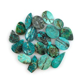 GEMKORA™ (100 cts) (5-7pcs) (18-30mm) Genuine Tibetan Turquoise Gemstones Wholesale Cabochons Lot, Jewelry Making Loose Polished Gems, DIY, Wire Wrapping, Bulk Healing Birthstone Crystals