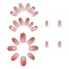 LUYING Nail Tip, Glow Flower Cat Eye, 24 Pieces, Medium,