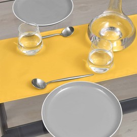 W2703120 Laminated Table Runner, Waterproof, Scandinavian Table Center (11.8 x 70.9 inches (30 x 180 cm), Wipable, Solid, Yellow, Style Decor