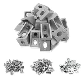 iYueMps 2020 Aluminum Angle Brackets Set, Include 25Pcs 2020 Corner Bracket, 50Pcs M5 T Nuts,50Pcs M5 Socket Screws with 50Pcs Flat Washers for 2020 Aluminum Profile Extrusion Angle Mounting