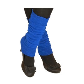 Luxurious Ladies 80's Dance Plain Ribbed Leg Warmers, Neon Leg warmers 15 Colours (Royal Blue)