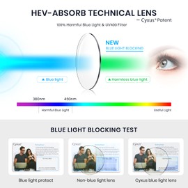 Cyxus Blue Light Filter Glasses Without Prescription Men Women Fashion Computer Protective Glasses Screen Glasses Gaming Glasses 403B019, Black, gold, silver