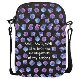 DND D20 Dice Bag D&D Accessories Bag DM Games Makeup Bag for RPG Gamers, My Actions Cr Eu, Cosmetic bag with print