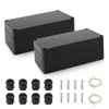 QLOUNI Pack of 2 Surface-Mounted Junction Box IP65 Waterproof 158 x 90 x 60 mm ABS Junction Box Large Electrical Project Box Junction Box Black Electronic Project Box Distribution Box Electrical