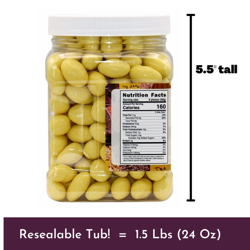 Lemon Creme Chocolate Almonds - 1.5 Lb Tub