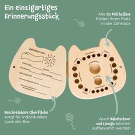 hej kiddo Tooth Box Milk Teeth | Tooth Box for Milk Teeth | Milk Tooth Box Boys & Girls for First Teeth | Tooth Fairy Gifts Boys | Milk Tooth Box (Cat)