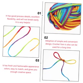 TEHAUX 2pcs Multi Color Crafting Yarns Durable DIY Knitting Supply for Sweaters Hats Handcrafts Easy to Use Crocheting Yarn for Creative Projects