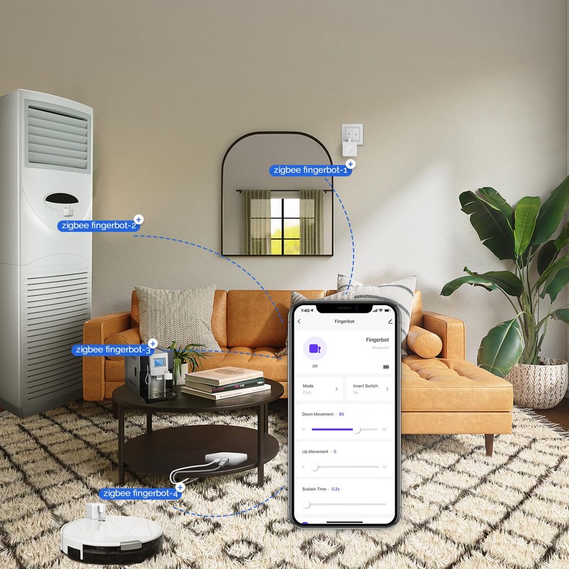 MOES ZigBee Fingerbot Plus, Switch Button Pusher, Upgrade with Touch