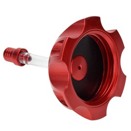 HIAORS CNC Aluminum Gas Fuel Tank Cap with Breather Valve for 50cc 70cc 90cc 110cc Apollo Rfz Coolster Peace Moto 125cc 140cc 150cc 160cc Pit Dirt Bike Motorcycle Parts Red
