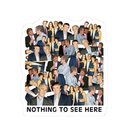 Nothing To See Here Sticker, Yeah He's On The List Sticker, Jeffrey Epstein Ghislaine Maxwell Anti-Trmp Stickers Anti-Trmp EpsteinPolitical Protest Clipart:_2_4'' x 4''