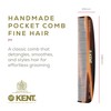 Kent 7T Handmade All Fine Tooth Pocket Comb for Men,