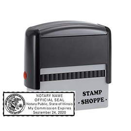 Illinois Notary Grey Stamp Self Inking | Printy 4913, 2.3x0.81 Inch Rectangular Prints | Illinois (Stamp)