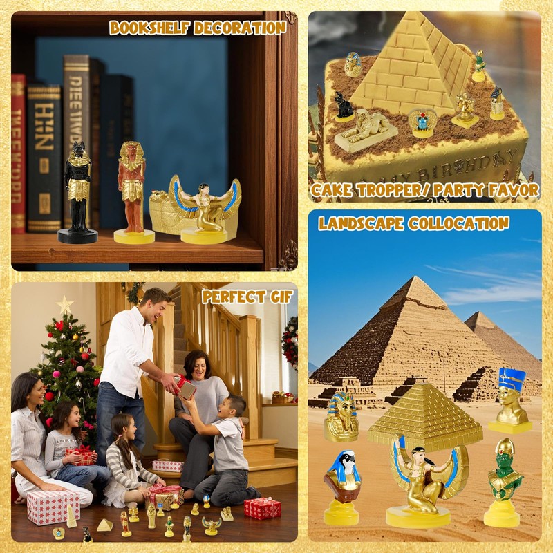 Pamonrueer 19 Pcs Egyptian Figurines Set Ancient Egypt Ancient Egyptian