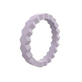 QALO Women's Amethyst Purple Chevron Stackable Silicone Ring Size 04