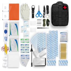 ASA Techmed Survival Tactical First Aid Kit - Emergency Trauma Kit, IFAK Med Kit for Medical and Survival Emergencies, Ideal for Hunters, Hikers, Preppers, Fishing, and Outdoor Activities (Black)