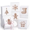 COTOPHER 18Pcs Christmas Cookie Boxes with Window, 6x6x3 inch White