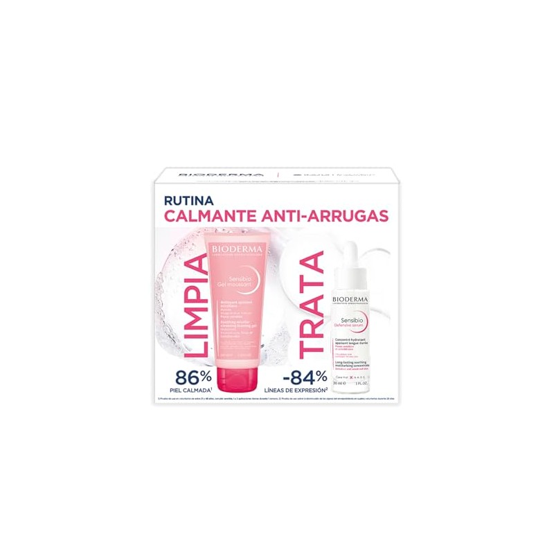 BIODERMA, Sensibio Kit Rutina Calmante, Gel Moussant 100ML, y Defensive