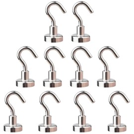 10 Pack 25LBS Extra Strong Magnet D16 for Cruise, Grill, Towel, Indoor Hanging, Kitchen, Workplace, Office and Garage (Silver)