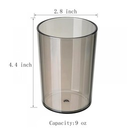 Gaolinci 2 Pcs Clear Plastic Toothbrush Holder, Bathroom Cups, Tumbler Cups, 9 Oz
