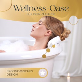 Badewannenkissen • Ergonomisches & Muskelentspannendes Premium Badekissen • Neuer 5D Spezial-Schaum • Deutsches Design • Klimaneutral & nachhaltig hergestellt •Badewannenkissen Nacken Kissen Badewanne