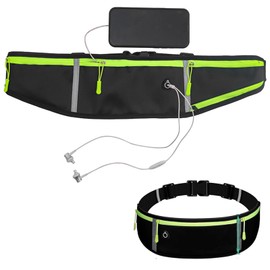 Aczyqws Best Comfortable More Soft Adjustable Running Belt with Reflective Strip That Fit All Phone and All Waist Sizes for Running, Workouts, Outdoor, Training Money Belt & More