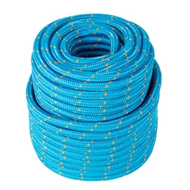 Zeluga 15-135 Double Braided Arborist Rope 0.55in. x 125ft. 8400 Lbs Breaking Strength, Static Rope for Tree Work, Camping, Halyard, Swing, Sailing, Blue